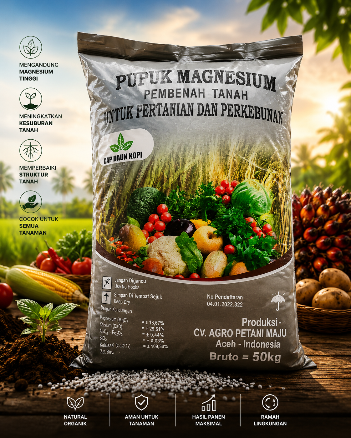 Pupuk Magnesium Pembenah Tanah CV Agro Petani Maju